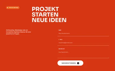Kontaktformular-Block eines Design-Portfolios