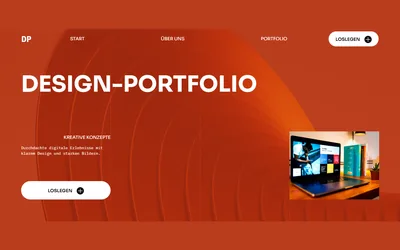 Header-Block eines Design-Portfolios